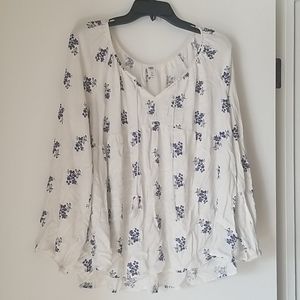 White floral blouse